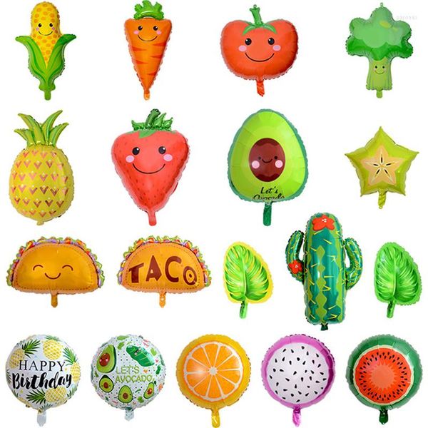 Decoração de festa frutas alumínio helium balão moranwberry watermelon abacaxi abacaxi abacaple feliz aniversário decoração ao ar livre brinquedo infantil