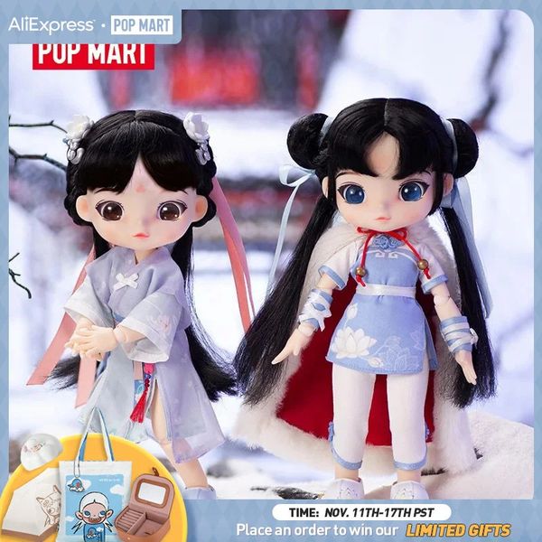 Figuras de brinquedo de ação POP MART Espada e Faird-Bai Moqing Viya Boneca e Espada e Faird-Zhao Linger Viya Boneca Figuras de ação 231110