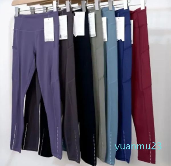 Yogahose Align Damen-Lauf- und Reithose mit doppeltem Fleece, hoher Taille und mehreren Taschen, mit reflektierendem, spitzem Schnitt