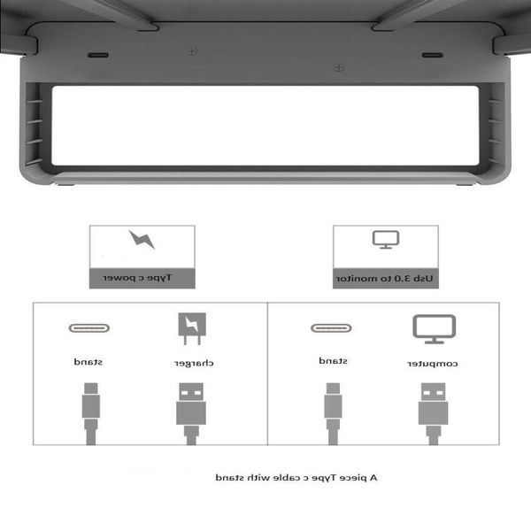 Freeshipping Alüminyum Alaşım Monitörü Stand Stand Bilgisayar Taban Tablosu Kablosuz Şarj 4