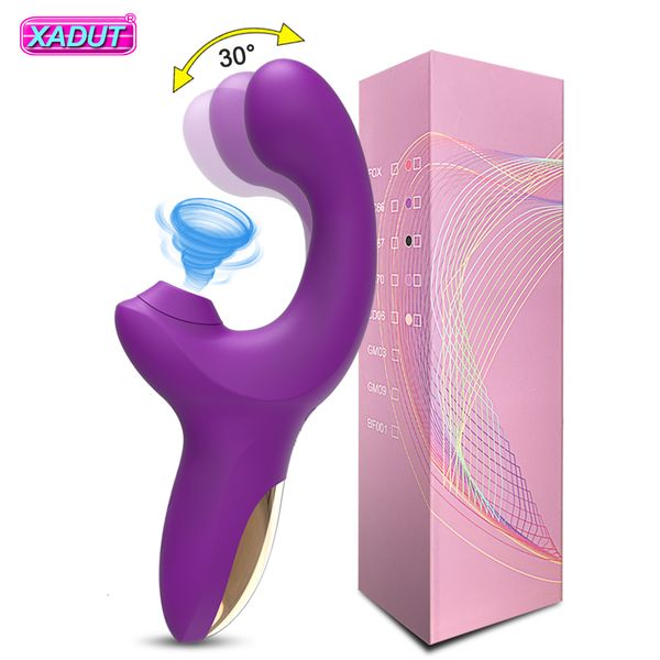 Vibratori Potente vibratore del dildo per le donne Clit Sucker Vacuum Clitoride Stimolatore Mimic Finger Wiggling Sex Toy per adulti 230413
