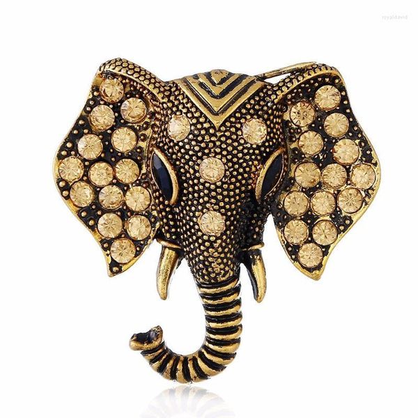 Broches Pins Deal Fashion Fashion Vintage Elephant Rhinestone Broche Jewelry Broche Animal fofo para mulheres Roya22