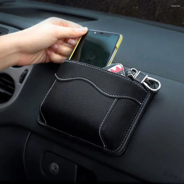 Organizador de carro assento lateral bolso couro bolsa de armazenamento celular óculos titular gap filler acessórios interiores