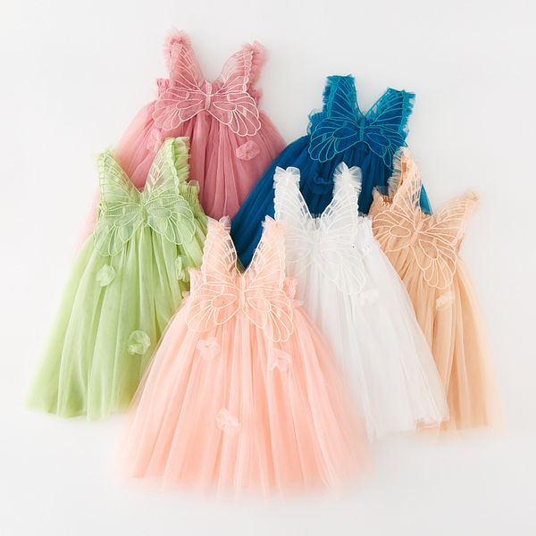 Платье для девочек на день рождения платье для детской одежды для маленькой девочки лето 3D Ангел Крылья Сказочная принцесса сетка платья для детских вечеринок 230412