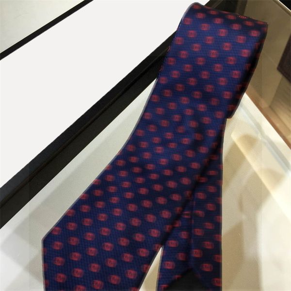 Cravatte in seta di marca di lusso Cravatte in seta da uomo d'affari Lettera intera Jacquard Moda elegante Designer Bule Cravatta Stile classico Accessorio per abiti