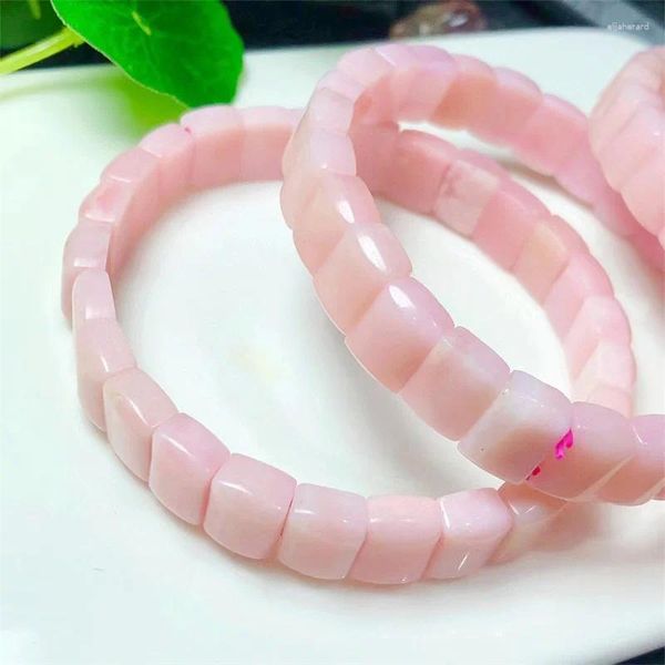 Schakelarmbanden Natuurlijke Roze Opaal Bangle Crystal Healing Stone Stretch Polychrome Edelsteen Voor Vrouwen Verjaardagscadeau Minnaar Cadeau 1pcs 7x10mm