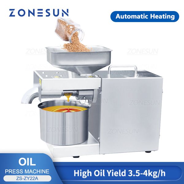 ZONESUN ZS-ZY22A Pressa Automatica per Olio di Arachidi Oliva Sesamo Mais Mandorle Semi Estrattore Elettrodomestico da Cucina Attrezzo Domestico