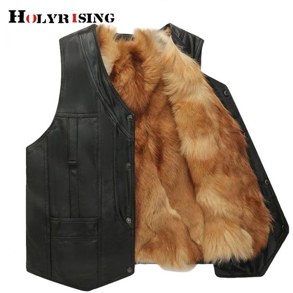 Gilet invernale da uomo Giacca tattica masculino Gilet in vera pelle di volpe giacca di pelliccia e cappotto caldo gilet di moda 19063-5 201119219q