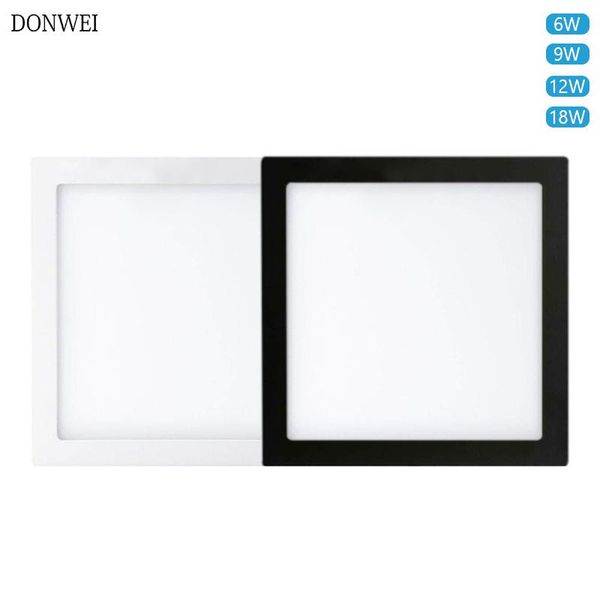 Luzes de teto Donwei 6W 9W 12W 18W Quadrado redondo superfície LED Painel Montado Luz de luz downlight Lighting Down Lamp AC110V 220V Driver