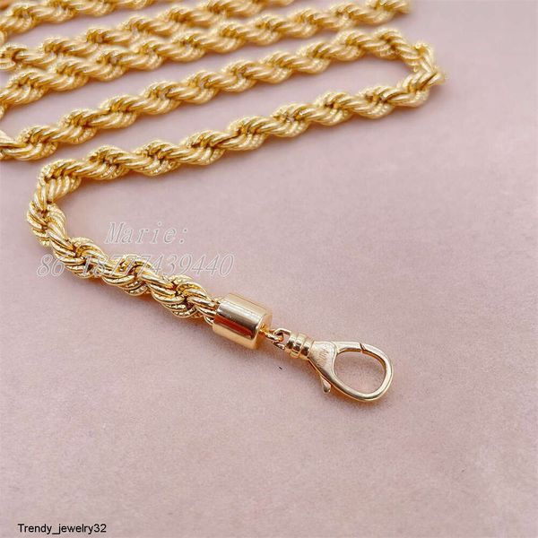 Collane con ciondolo Catena in corda d'oro massiccio 18 carati per uomo Collana in oro puro Au750 Gioielli Idea regalo personalizzata con catena in vero oro Au750