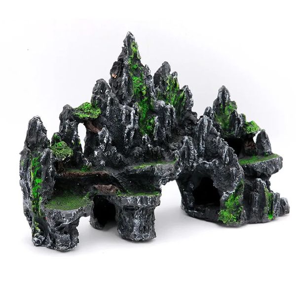 Decorações super grande tamanho rockery aquário decorações tanque de peixes paisagismo resina rochas decorativas 13x4.7x9 polegada 231113