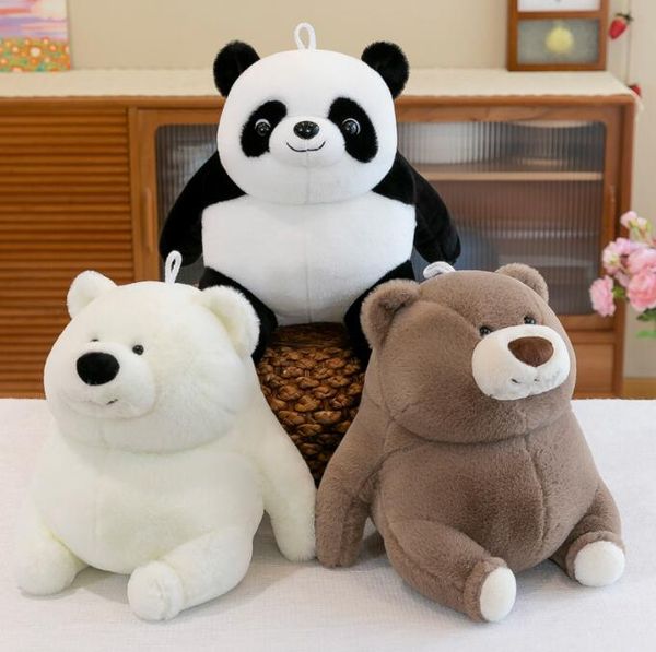 Fat Bear Doll Plüschtier Braunbär Puppe Drei Pandas Eisbär Geburtstagsgeschenk