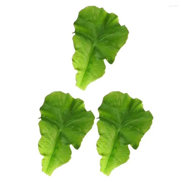 Decorazioni per feste 3 pezzi Decorano foglie di verdure artificiali Bambini in plastica Gioca a lattuga finta in PU