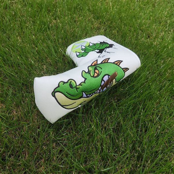 Andere Golfprodukte Golf-Putter-Abdeckung, AS-Design, Cartoon-Alligator-Stickerei, magnetische Klinge, Schlägerkopfabdeckung 231113