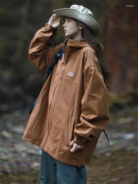 Jaquetas femininas Qweek Y2K Gorpcore Windbreaker Jaqueta Mulheres Harajuku Techwear Com Capuz Outerwear Oversized Streetwear Vintage Boyfriend Estilo