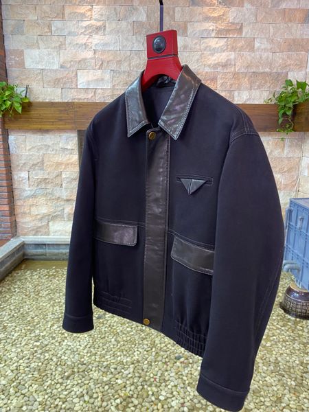 PRA Mens Real Genunine Leather Fur Brand Jacket Outwear Designer de luxo Pais do Dia do Dia do Inverno XMAN007