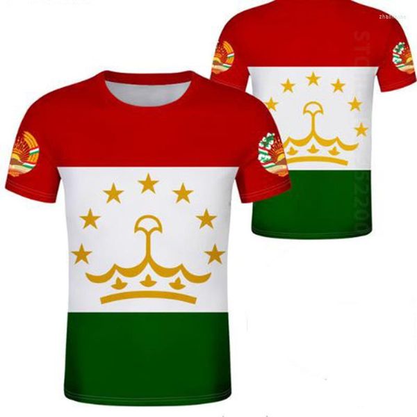 Camisetas masculinas Tajiquistão Juventude DIY DIY Número do nome TJK Casual Casual Nação Bandeira TJ Tajik Country Faculdade PRIMA