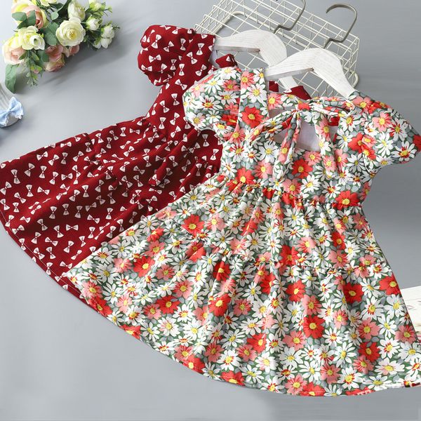 Vestidos de menina 16 anos meninas meninas sem mangas estampas de flores de flores infantil roupas casuais vestido princesa vestido crianças vestidos de concurso 230412