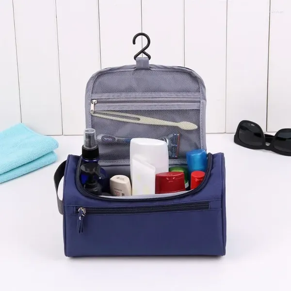 Sacos de armazenamento que vendem saco de lavagem pendurado de grande capacidade à prova d'água maquiagem viagem oval