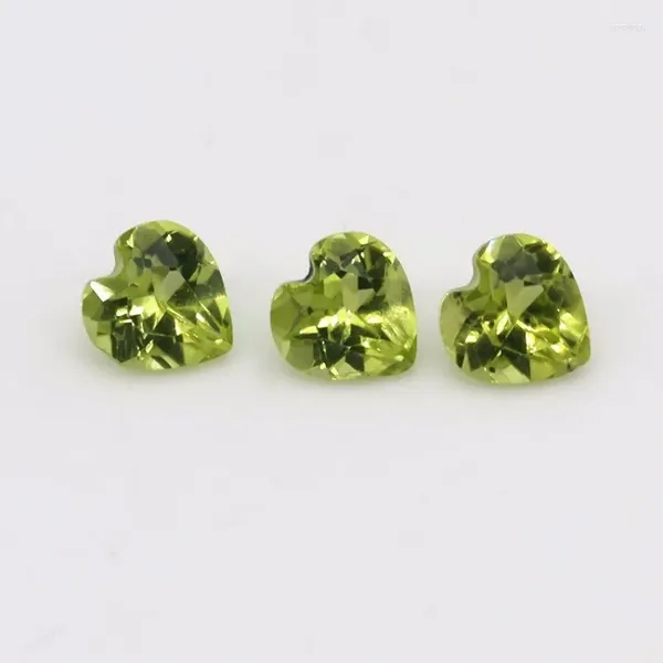 Lose Edelsteine, hochwertiger natürlicher Peridot im Herzschliff, 5 x 5 mm, direkt ab Werk, Edelstein für Schmuck