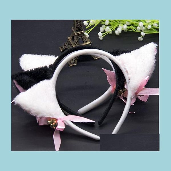 Outros suprimentos de festa de evento Halloween gato raposa fofo diabo orelhas sinos headband traje fantasia vestido neko cosplay faixa de cabelo natal dhcqs