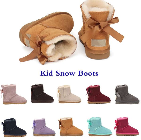 Botas 2024 Novas Crianças Austrália Neve UGGsity Boot Designer Crianças Sapatos Inverno Clássico Ultra Mini Botton Bebê Meninos Meninas Ankle Booties Kid Fur Camurça GJ400