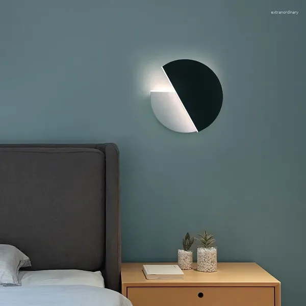 Lâmpada de parede criativa moderna luzes led rotatable interior para sala estudo quarto cabeceira apartamentos corredor arandela