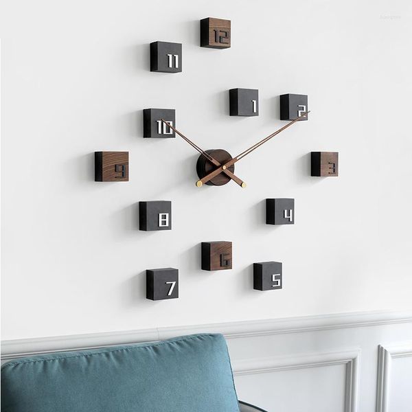 Orologi da parete Grande orologio fai-da-te per l'home office El Ristorante Scuola Decorazione Accessori di design moderno nordico di grandi dimensioni