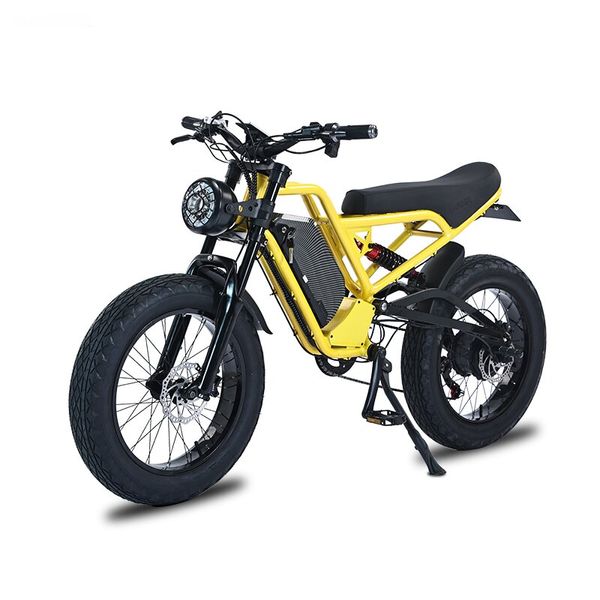 Mountain bike elettrica 48V 750W/1500W Lega di alluminio Fat Bike Bicicletta elettrica 20 pollici Giallo eBike 45KM/H