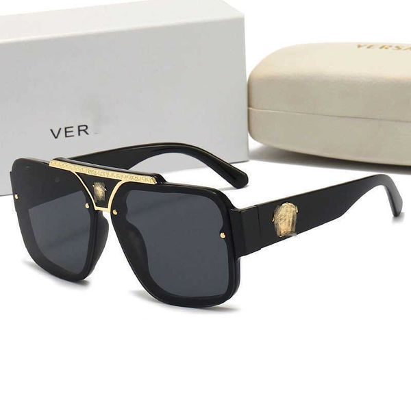 Designer versages moda vercaces óculos de sol masculino feminino moda metal tendência óculos de sol masculino e feminino brilho óculos de sol 2024