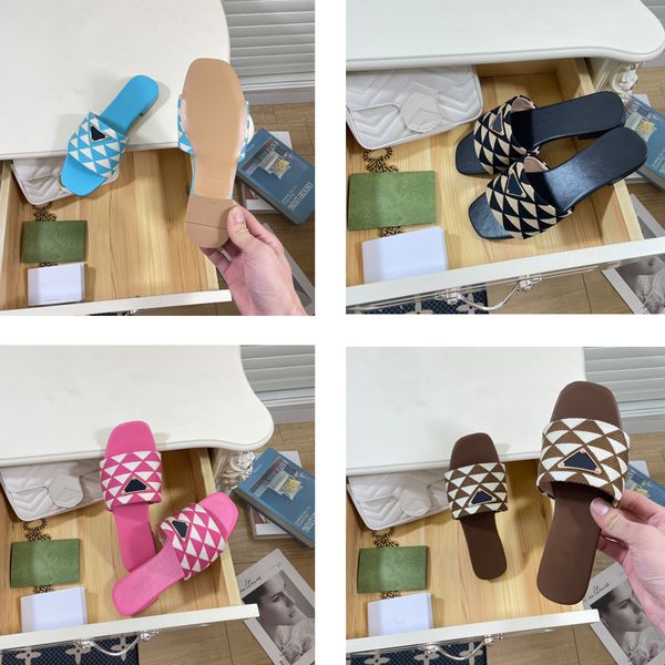 2023 Вышитые сандалии в тапочках высококачественные роскошные дизайнерские женские женские тапочки Sandal