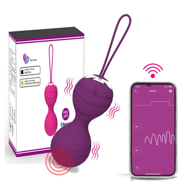 Ovos/balas Controle de aplicativo sem fio Vibrador de bola de bola inteligente Ben Wa Wa Ball Vagina aperte a máquina de exercícios Geisha Ball Sex Toys for Women 230413