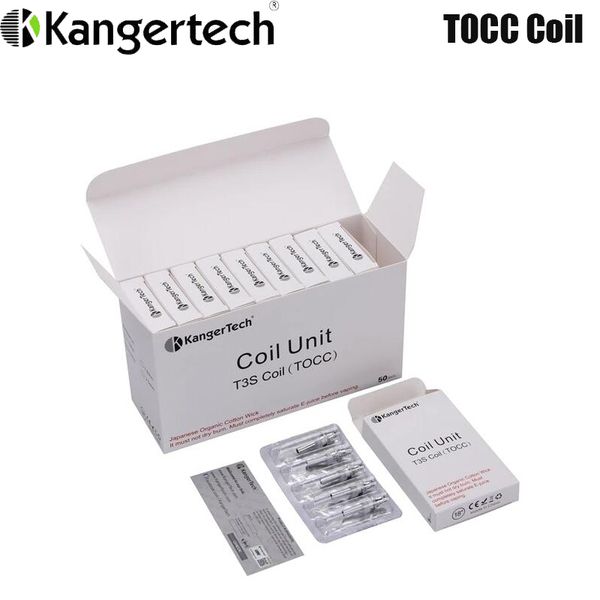 100 % authentischer Kanger TOCC-Spulenkopf, Docht aus japanischer Bio-Baumwolle, TOCC-Docht für Kangertech MT3S T3S Atomizer Vape