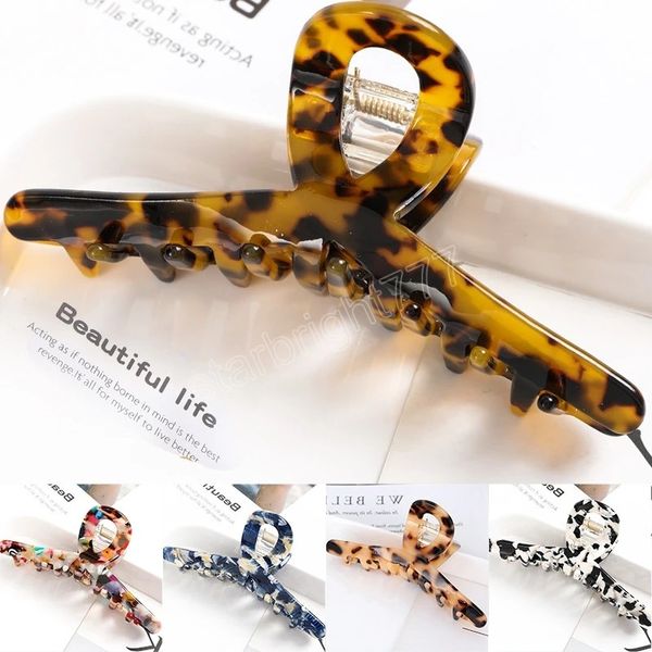 Moda Hair Clip Women Hair Clip elegante cruzamento colorido acetato de cabelo garotas acessórios de cabelo Barrettes