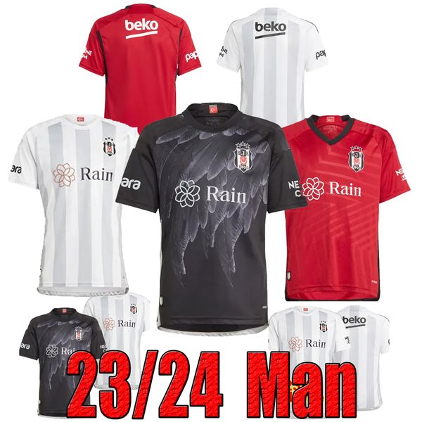 Novo 2023 2024 Besiktas Mens Soccer Jerseys ROSIER TOSUN SEMIH NECIP UYSAL BERKAY SALIiH UCAN GEDSO CENK Home Away Terceira versão do fã camisa de futebol