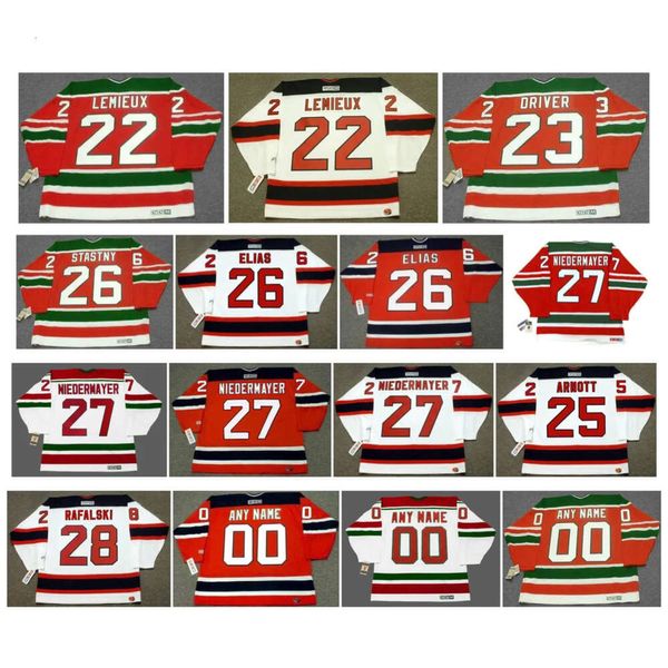 SL Devils Scott Niedermayer Novo Jersey de Hóquei CCM CCM Claude Lemieux Bruce Patrik Elias Jason Arnott Peter Stasy Brian