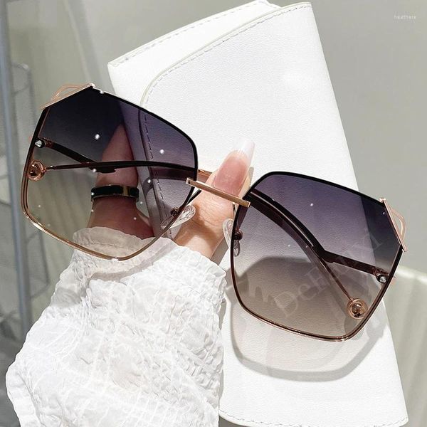Персонализированные модные поляризационные женские солнцезащитные очки в большой оправе с градиентом цвета, солнцезащитные очки для путешествий, очки для вождения