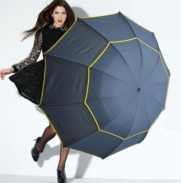 130cm Big Umbrella Woman Rain Vento amplo paraguas Mulheres do sexo masculino 3 clavando grande guarda -chuva ao ar livre paraapluie