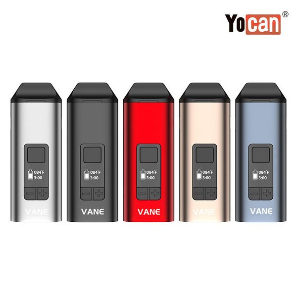 Kit original de vaporizador de ervas secas Yocan Vane Buil-in 1100mAh com Chmaber de cerâmica para aquecimento uniforme com função de vibração inteligente