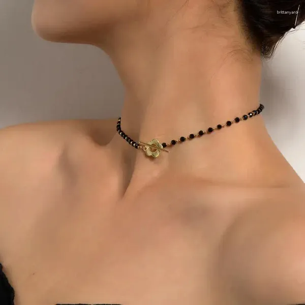 Anhänger Halsketten Halskette Glasperlenkette Einfache Frauen Mädchen Schmuck Geschenke Böhmische Elegante Süße Halsband Kristall