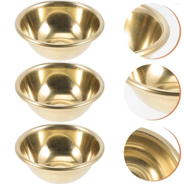 Ciotole 7 pezzi Accessori da tavolo Offerta di fornitura di tazze Accessorio per ciotole decorative Vaso per tazze di Buddha in ottone di latta