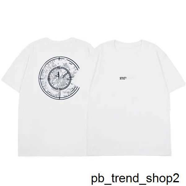 Stones Island T-Shirts Tasarımcı Üstün Kalite Stones Adaları Tişört Yaz Erkek Giyim Nefes Alabilir Gevşek Mektup Baskı Sokak Moda CP Gömlek 4 Ferd