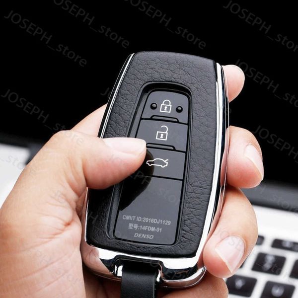 Schlüsselanhänger Leder Autoschlüssel Fob Cover Case Halter Shell für Toyota Prius Camry Corolla CHR C-HR RAV4 Land Cruiser Prado Schlüsselanhänger Zubehör J230413
