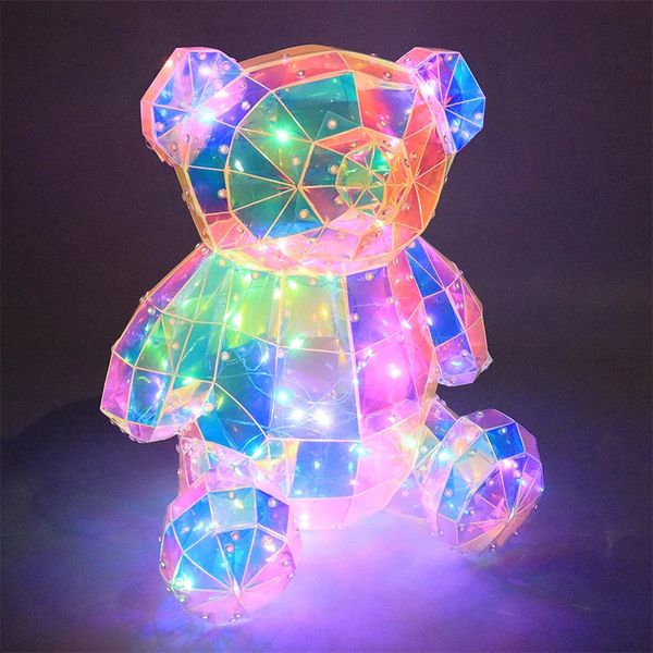 Altri giocattoli LED Orso luminoso colorato 30CM Modello Regalo di San Valentino Decorazione natalizia Interni Natale Halloween 231113