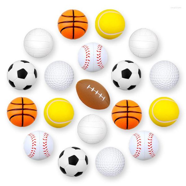 Anahtarlık 10 adet 4cm Katı Pu Ball Net Stick Futbol Köpük Sünger Çocuk Dekompresyon Oyuncakları