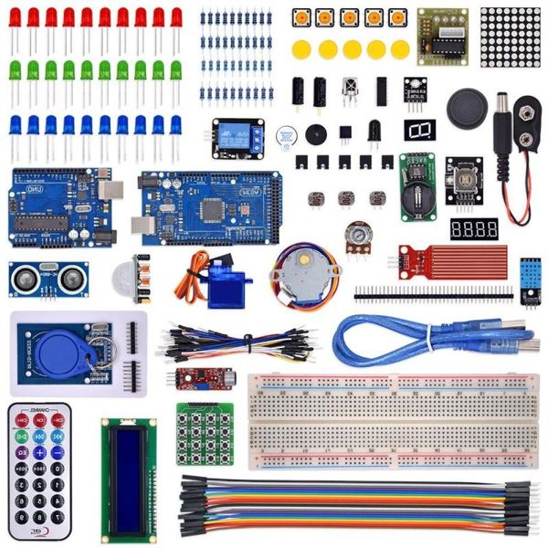 Freeshipping Kits para ardui uo com mega 2560 / lcd1602 / hc-sr04 / linha dupont em caixa de plástico Erkwa