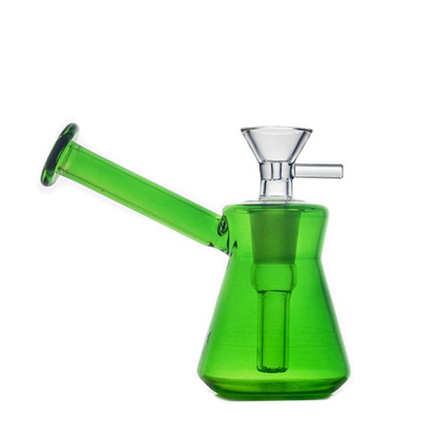 Narghilè Mini Dab Rigs Bong 14mm Femmina Bong in vetro inebriante Buubbler Tenuto in mano Fumatori Pipa ad acqua Sigaretta Raccoglitore di cenere Shisha con ciotola per tabacco e vaso per olio piegato