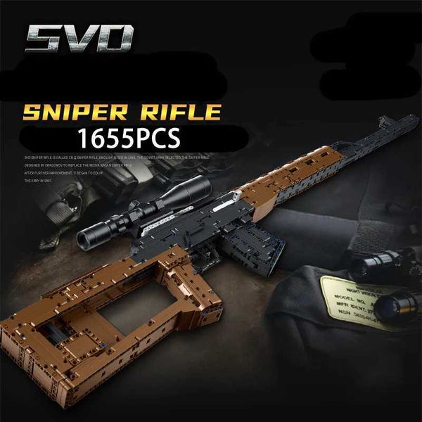 Gun Toys M Sniper Rifle Barrett Build Block Военный сериал Модульный набор с стрельбой из пулевого оружия игрушка детские подарки YQ240413R4SQ