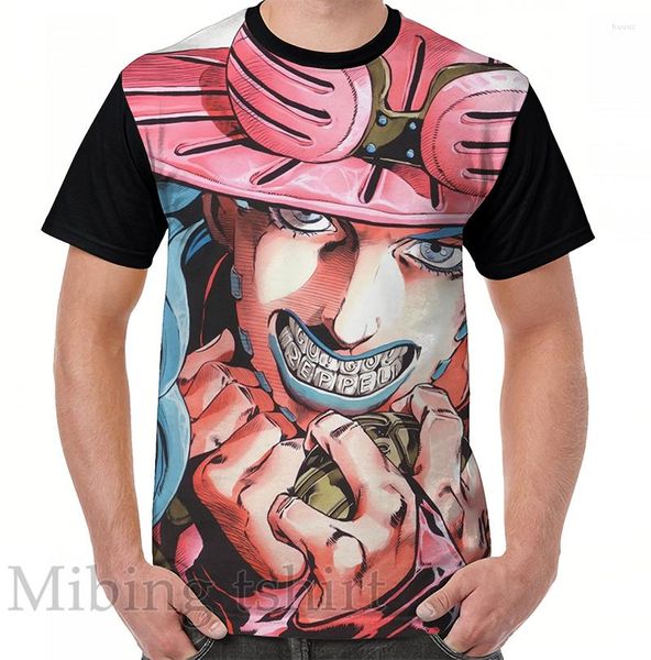 Herren T-Shirts Lustiger Druck Herren Shirt Damen Oberteile T-Shirt Gyro Zeppeli JoJos Bizarre Adventure Steel Ball Run Grafik T-Shirt O-Ausschnitt T-Shirts