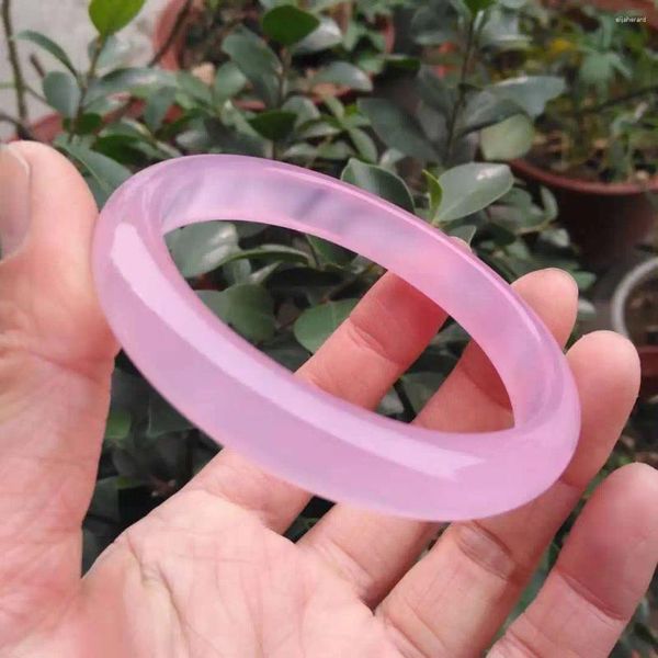 Bangle Rosa Ágata Pulseira Mulheres Cura Gemstone Fine Jewelry Genuíno Natural Brasil Pulseiras Para Namorada Mãe Presentes